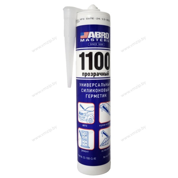 Герметик силиконовый, прозрачный 1100 ABRO MASTERS (280 мл) SS-1100-CL-RE