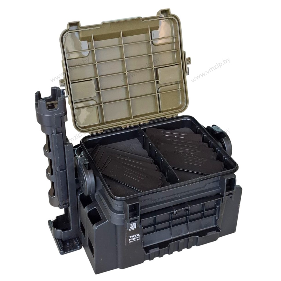 Ящик форелевый NISUS 30x21,5x25см с держателем удилища (N-ZY-302-1)