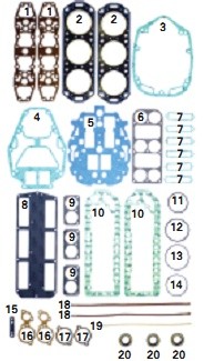 Прокладки, к-т, Mercury V175, V1750, V200, 2000 500-234