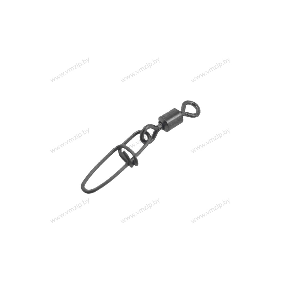 Карабин с вертлюгом CROSS LOCK SNAP OF-2024-8b тест:10кг чёрный/никель
