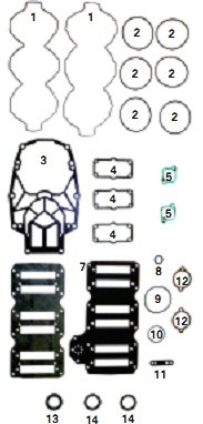 Прокладки, к-т, Mercury V6 3.0L Optimax/DFI 500-243