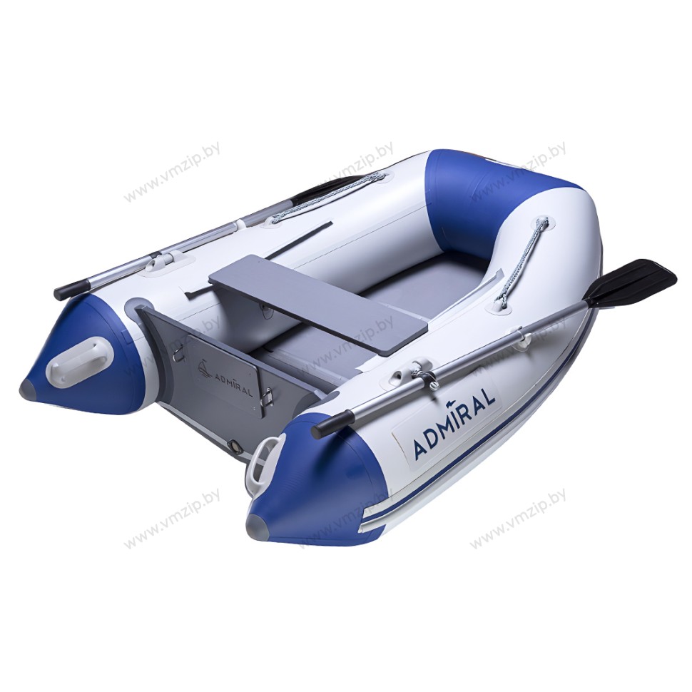Лодка надувная моторная ADMIRAL 200 с НДНД 2м белый/синий
