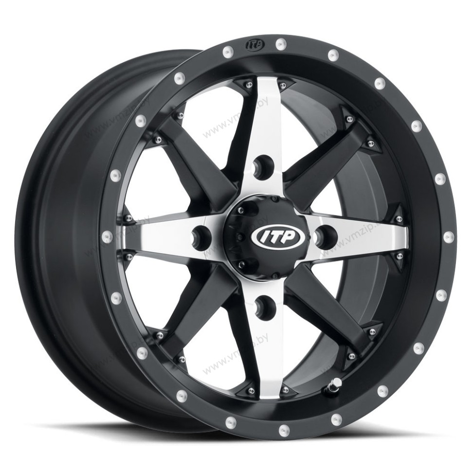 Колесный диск CYCLONE 14x7 4/110 5+2 Black/Machined