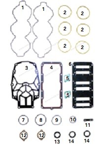 Прокладки, к-т, Mercury V6 3.0L Optimax/DFI 500-245