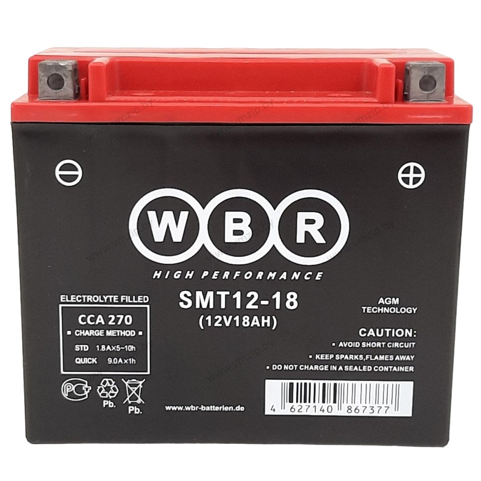Аккумулятор WBR 175*85*155 SMT12-18 (полярность обратная)