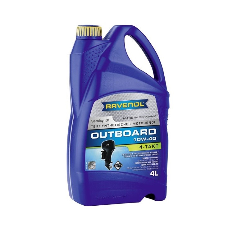 Масло для лодочных моторов RAVENOL Outboardoel 4T SAE 10W-40 (4 л)