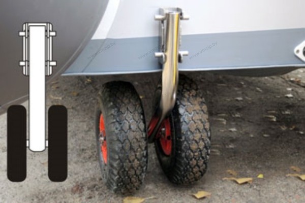 Колёса транцевые двойные для ПВХ лодки HANDY WHEELS BHW-2 140-150кг
