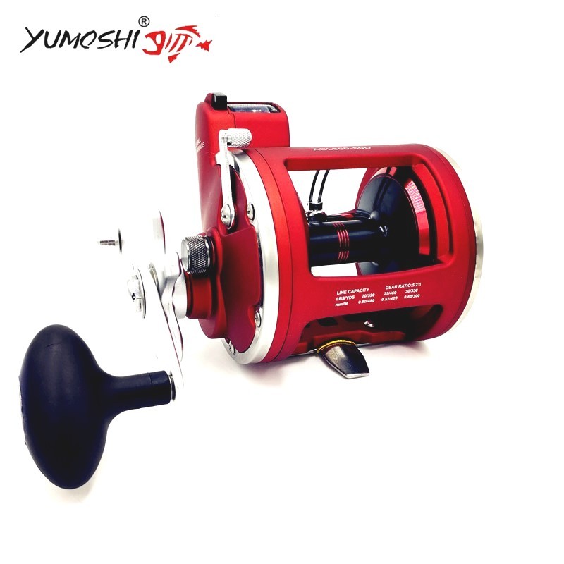 Катушка мультипликаторная с счётчиком YUMOSHI AC600-30D красный