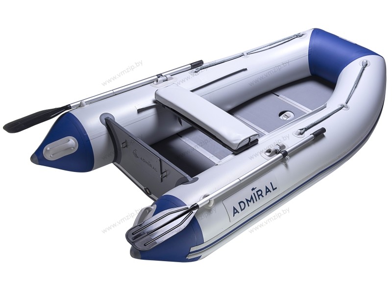 Лодка надувная моторная ADMIRAL 250 с НДНД 2,5м белый/синий