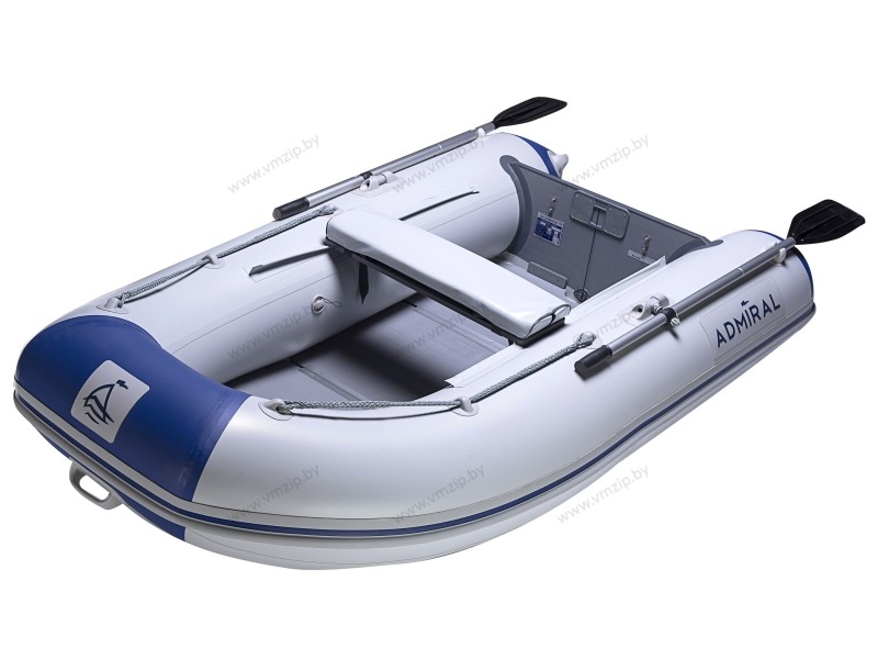 Лодка надувная моторная ADMIRAL 250 с НДНД 2,5м белый/синий