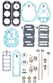 Прокладки, к-т, Mercury V175 XRI EFI, V175 Mag/EFI, V200 XRI EFI 500-236