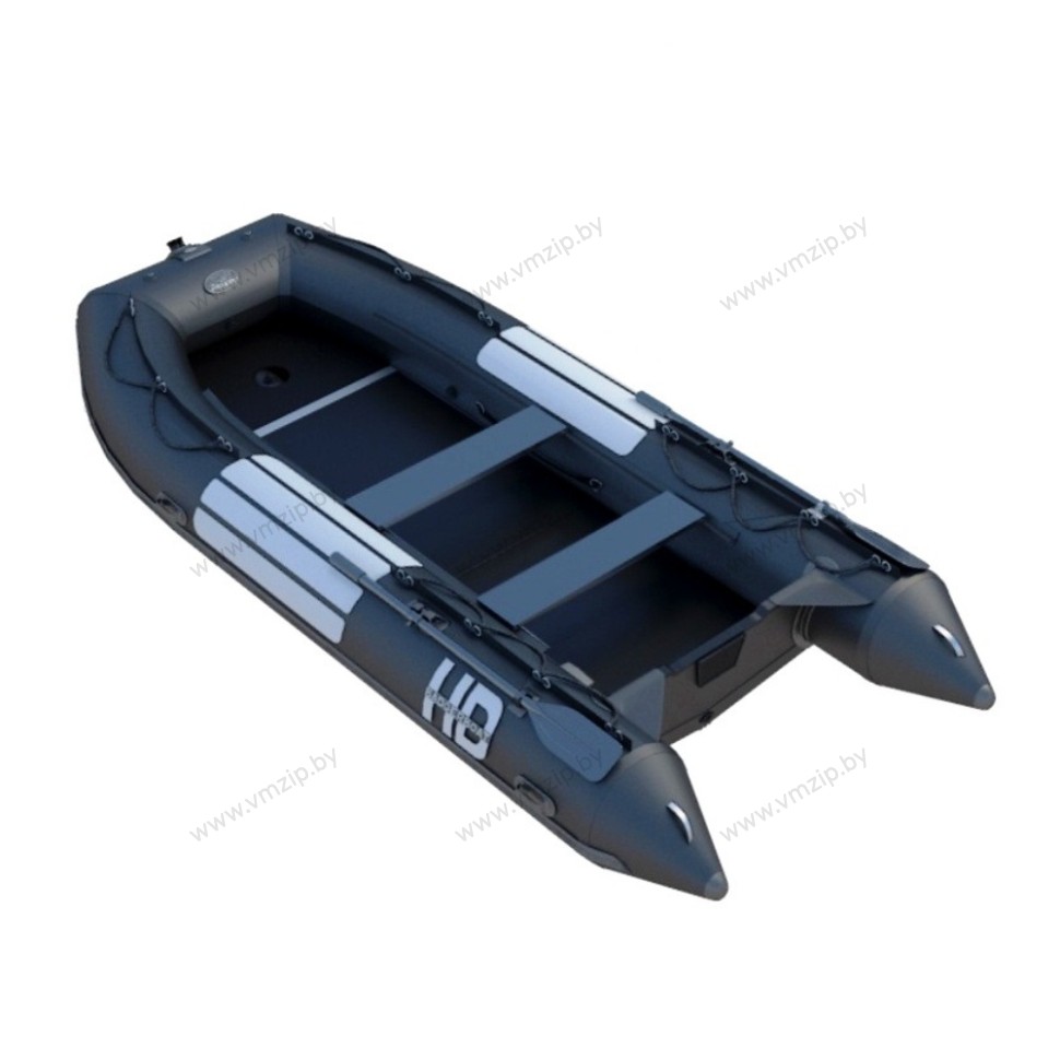Лодка надувная моторная многоцелевая из ПВХ морского класса Badger HEAVY DUTY HD390 чёрный 3,9м