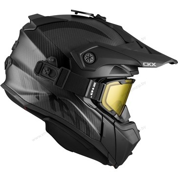 Шлем снегоходный бэккантри CKX TITAN CARBON, с очками CKX 210° TACTICAL, карбон мат., L
