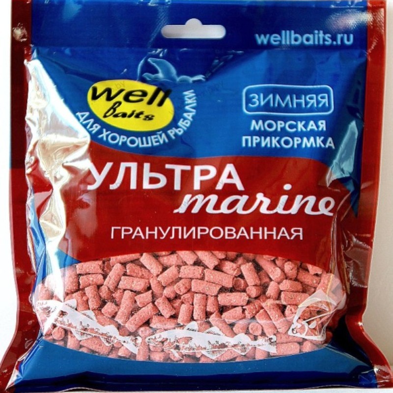 Прикормка Well Baits УЛЬТРА Marine навага/камбала/зубарь 250гр гранулы