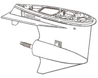 Редуктор в сборе, Johnson V4 60гр и V6 90гр (c 95 года), 75-80 E-Tec (04-06)