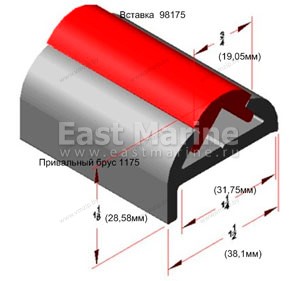 Вставка для привального бруса F98175 (чёрная)