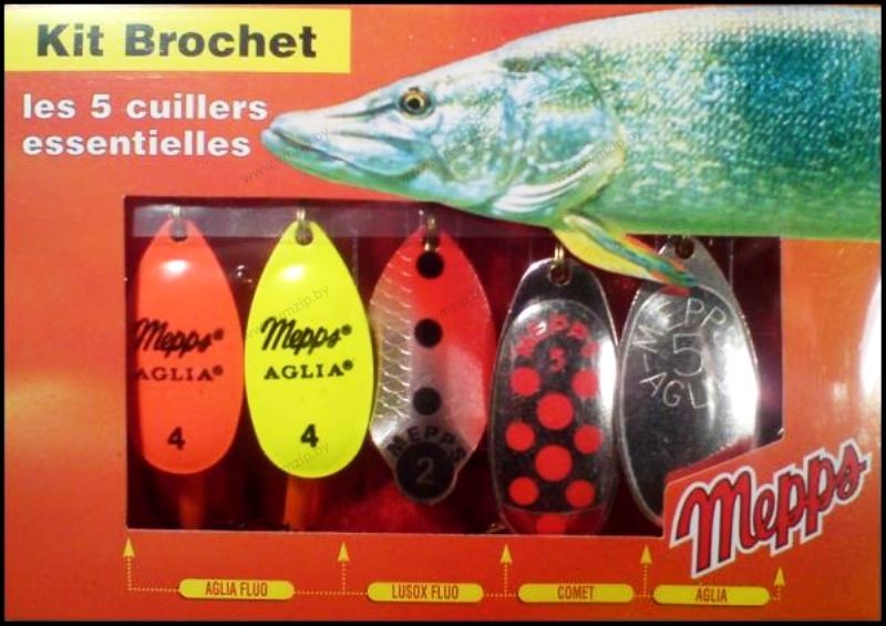 Набор вращающихся блесен MEPPS Kit Brochet 5 шт