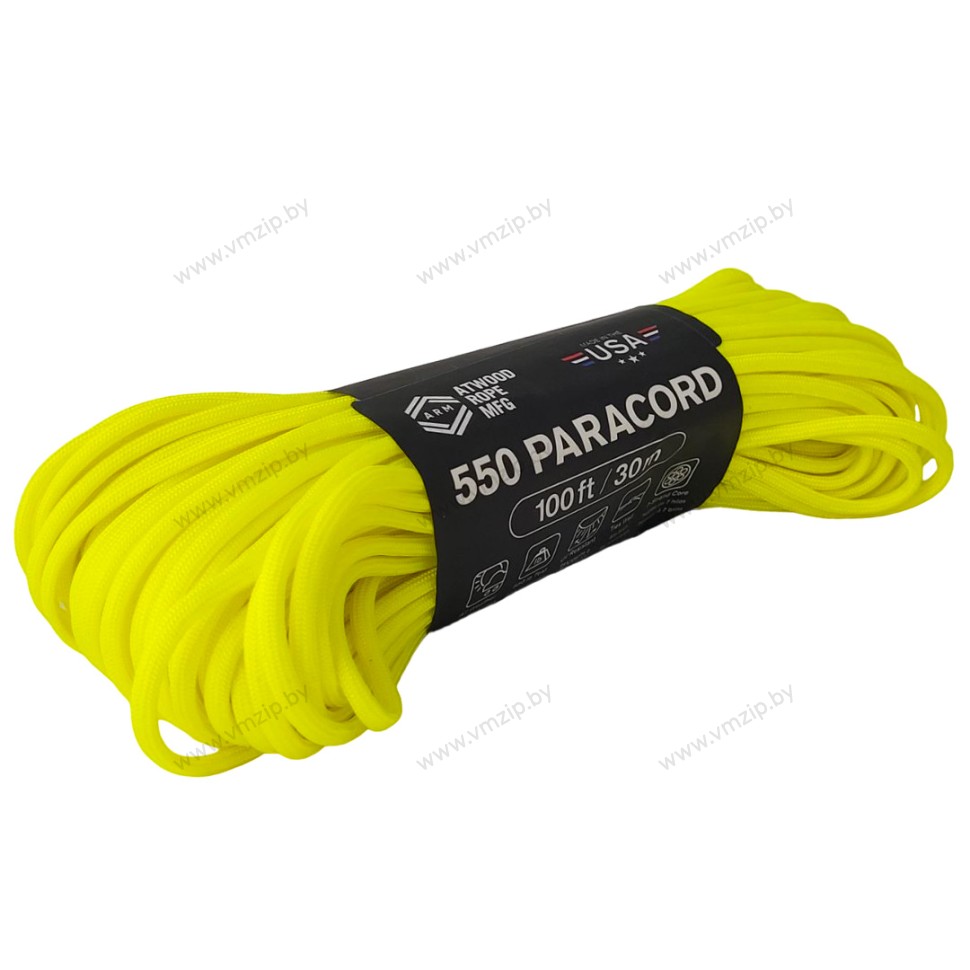 Паракорд 550 неоновый желтый, 30м 01613